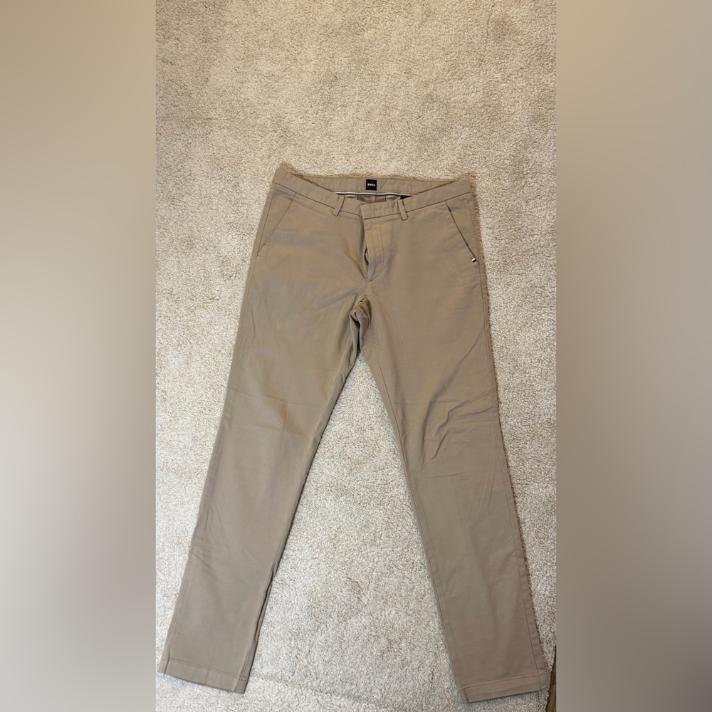 HUGO BOSS “Kaito” Slim Fit Stretch Pants — Beige, Size 34R (IT 50)